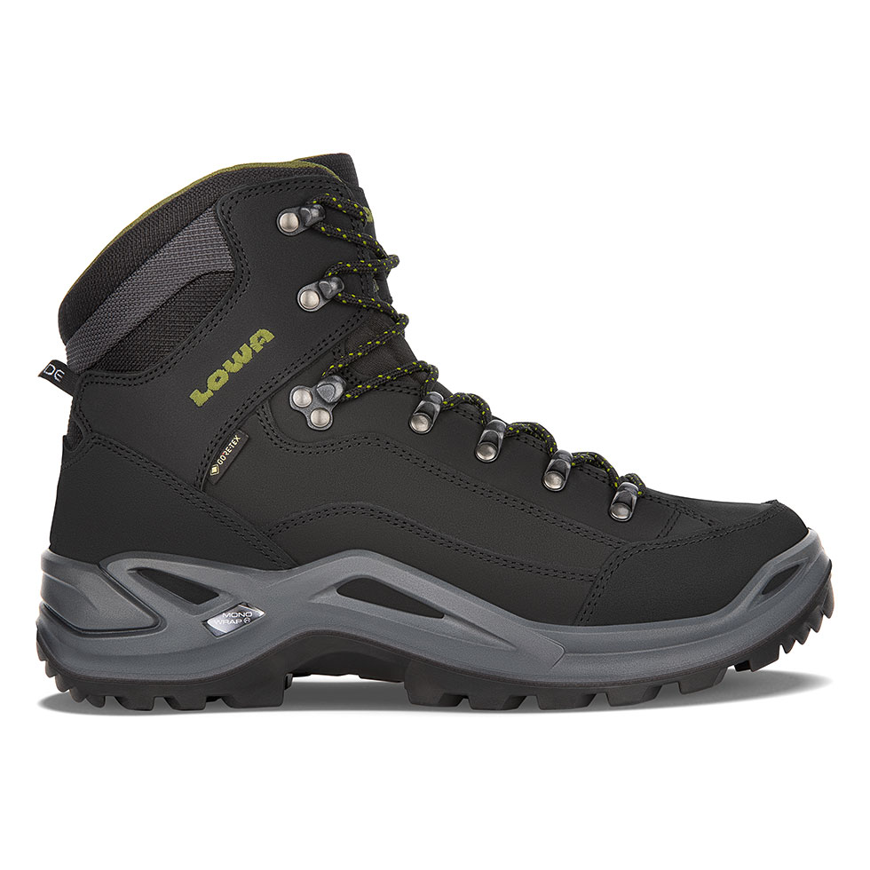 Scarponi Montagna Uomo Lowa Renegade GTX Mid Nere/Verde Oliva QHUWGL-470